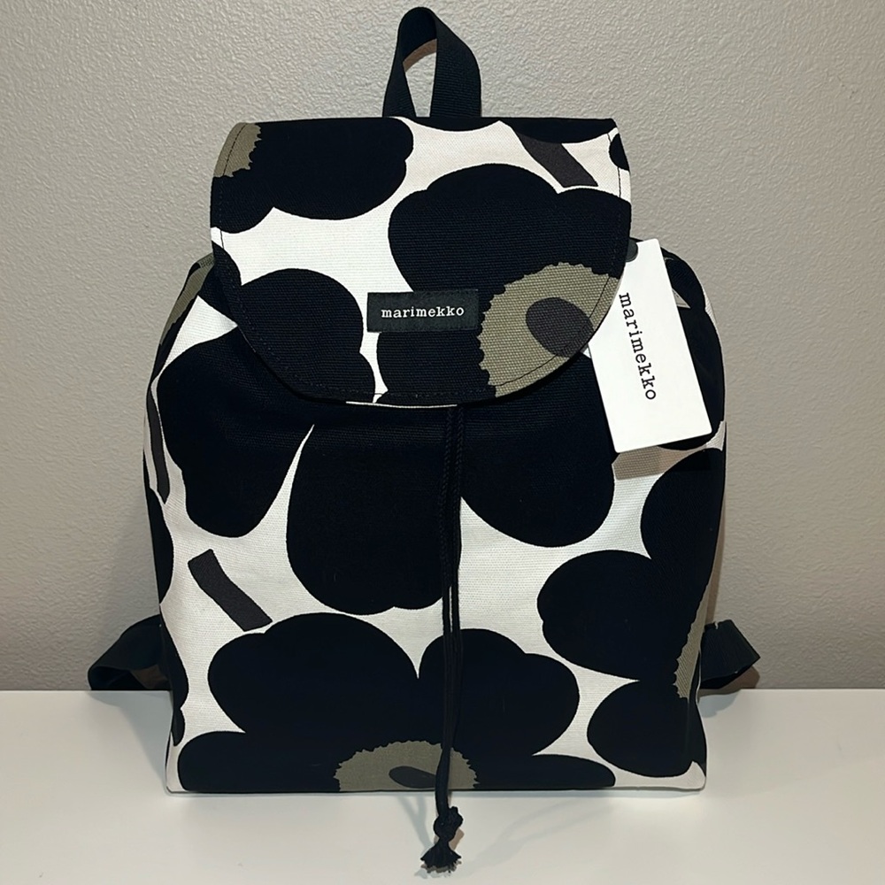 Marimekko Nippu Unikko Backpack - Black/White/Green - Picture 2 of 16